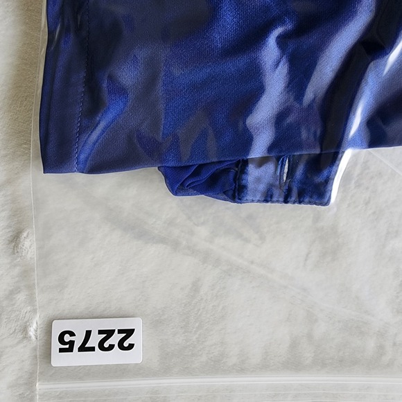 Vintage 80s Chiffon Dress XS Royal Blue Slinky Glam Elegant Dallas Shoulder Pads - Picture 12 of 12